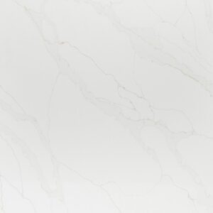 Calacatta Oro quartz worktop slab with white base and gold veining